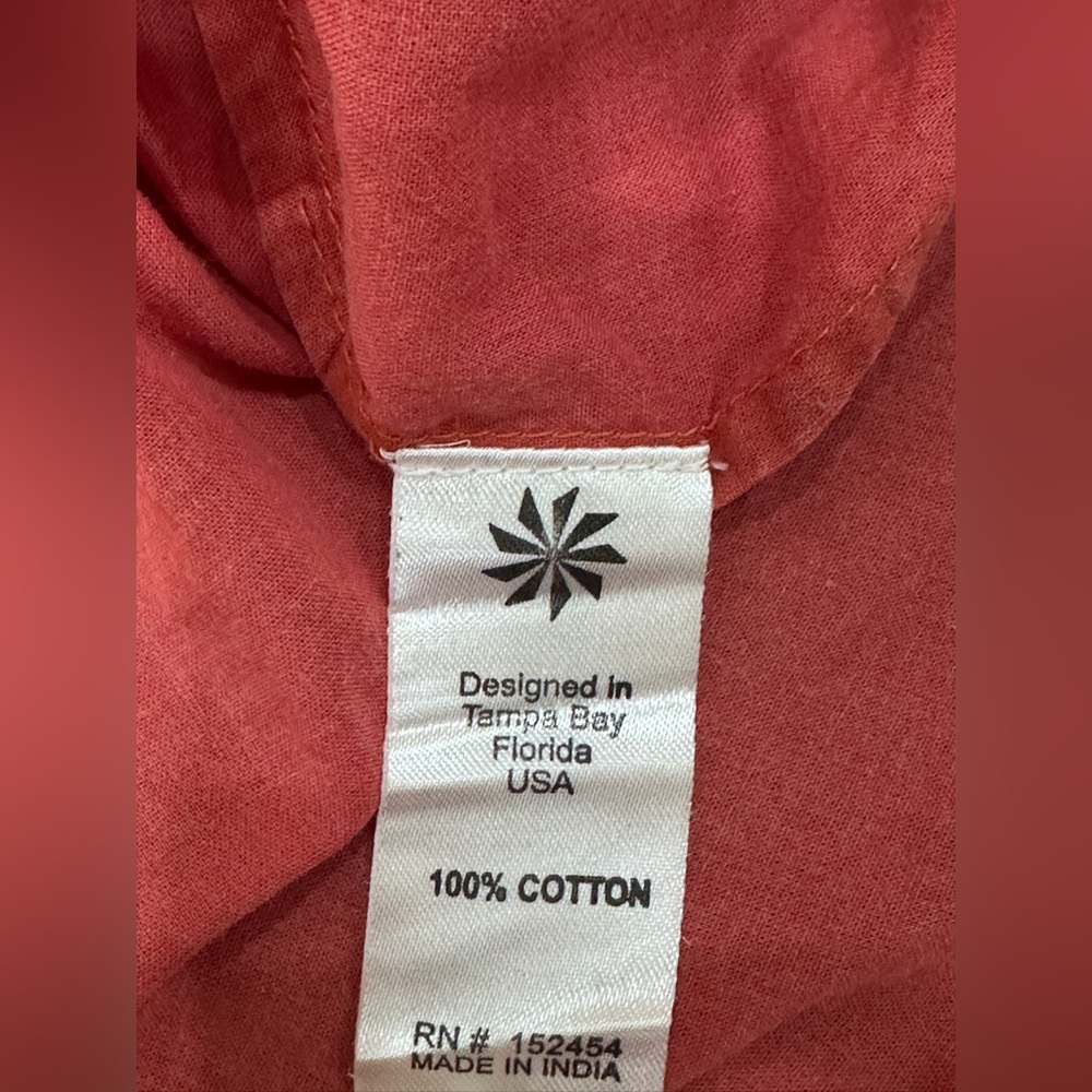 Kyla Seo Kiora Embroidered Blouse Coral Boho Cottagecore Festival Top size XL - Picture 7 of 8